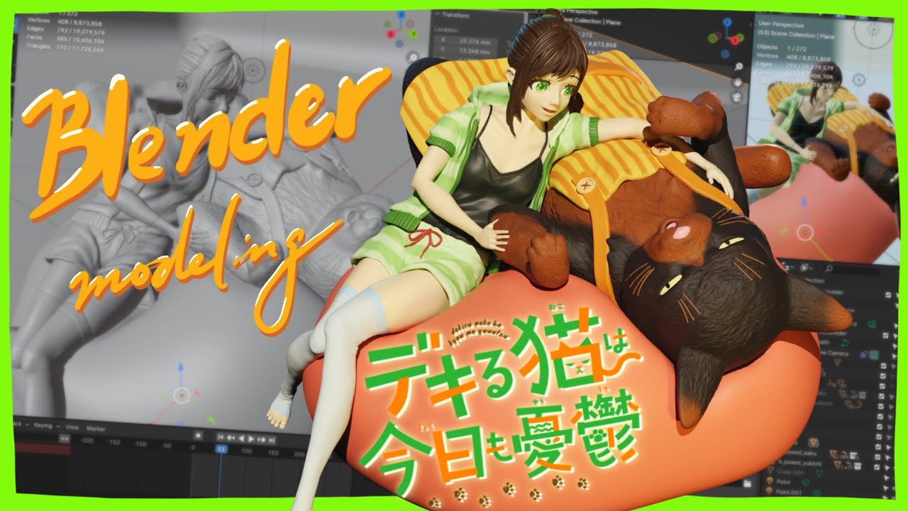 [1yr experience] How I modeled Saku and Yukichi in Blender