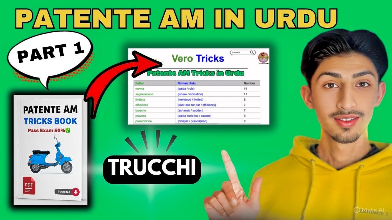 PATENTE AM Tricks in Urdu | Part 01 | Tutti Vero Parole || il Trucchi patente am | Punjabi | hindi