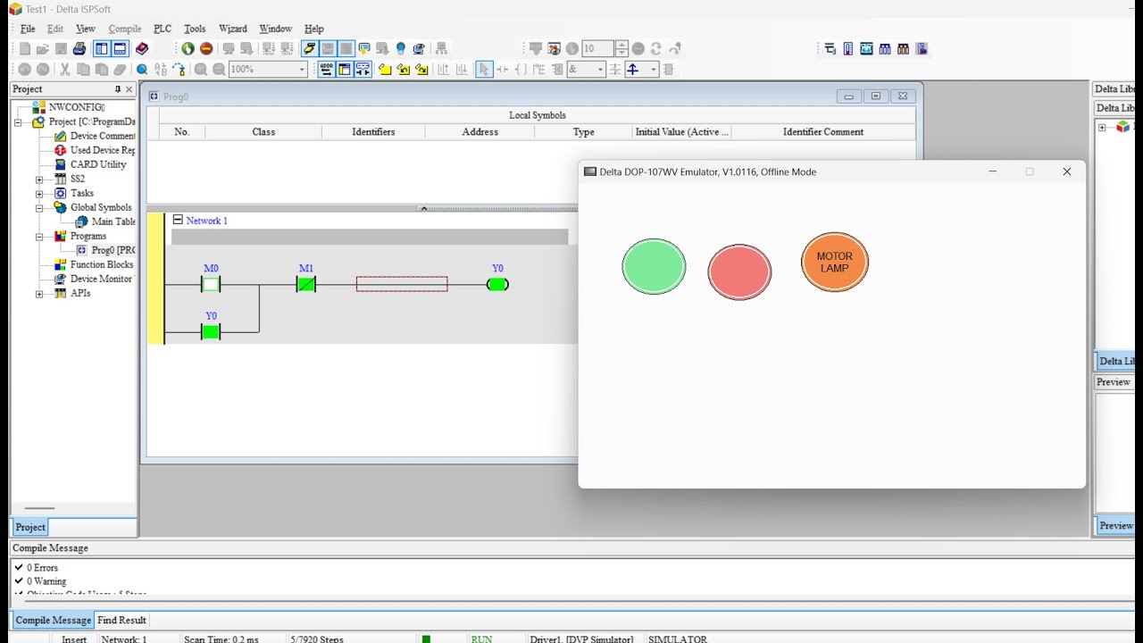 DETLA PLC and HMI ISPSoft DOPSoft download Install and Simulation HMI Screen offline without PLC