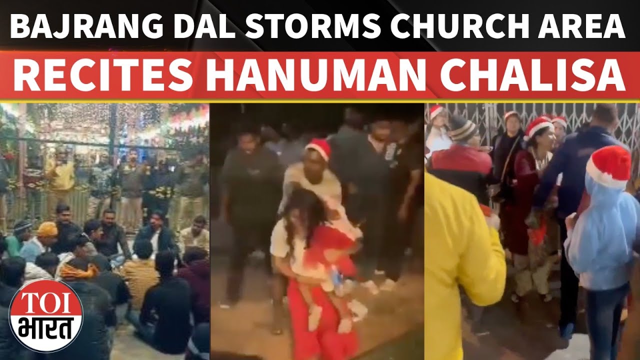 Bajrang Dal Protests Outside Bareilly Church, Recites Hanuman Chalisa On Christmas