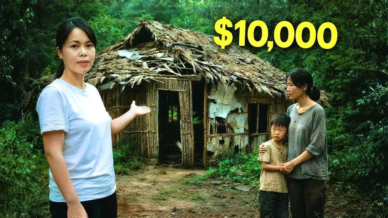 A woman spent $10,000 to transform a thatched hut into a cozy brick house.
