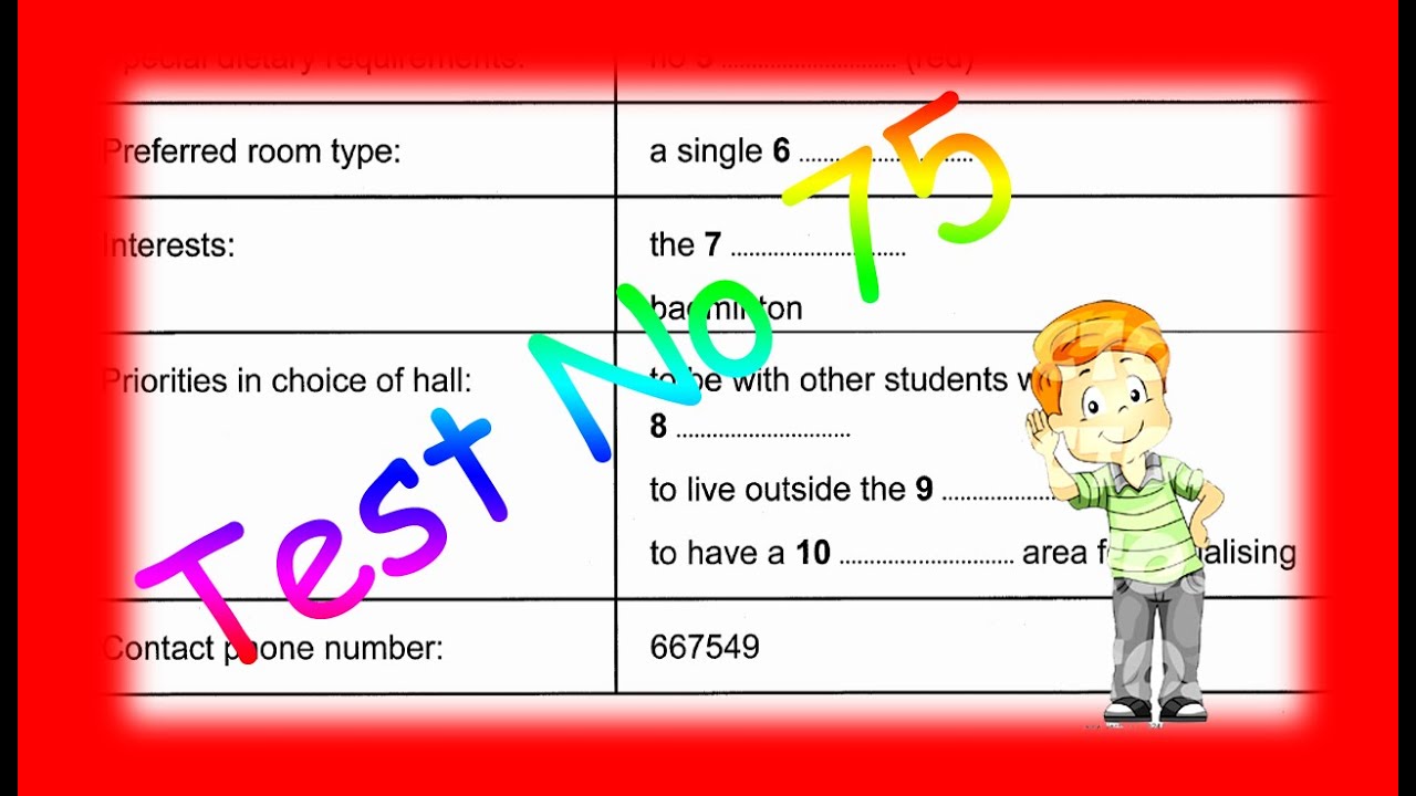 Ielts Listening Test From Real Exam 75 With Key 2016