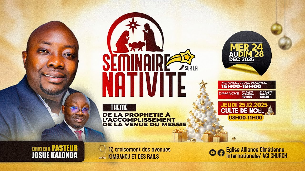 ‘' DE LA PROPHETIE A L'ACCOMPLISSEMENT DE LA VENUE DU MESSIE ‘’ //  PAST JOSUE KALONDA (J4)