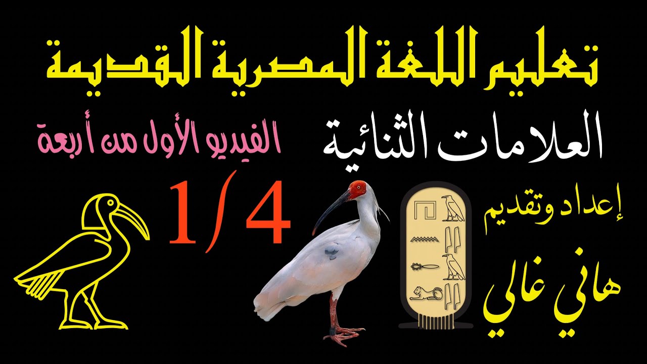 تعليم هيروغليفي  1/4 العلامات الثنائية 𓅜 الجزء الأول من أربعة أجزاء إعداد وتقديم هاني غالي