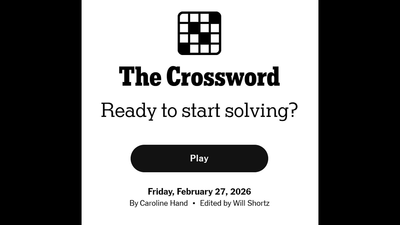 The New York Times Crossword 27/02/2026