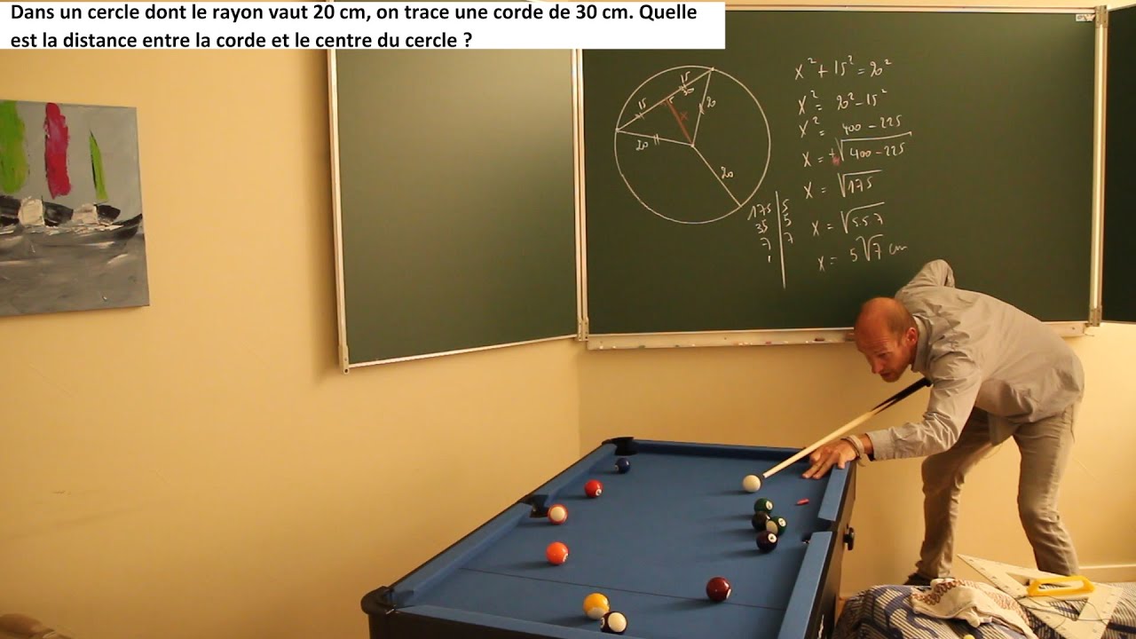 Relation métrique - Triangle rectangle - Ex 3 - Pythagore - Calcul de distance entre centre et corde