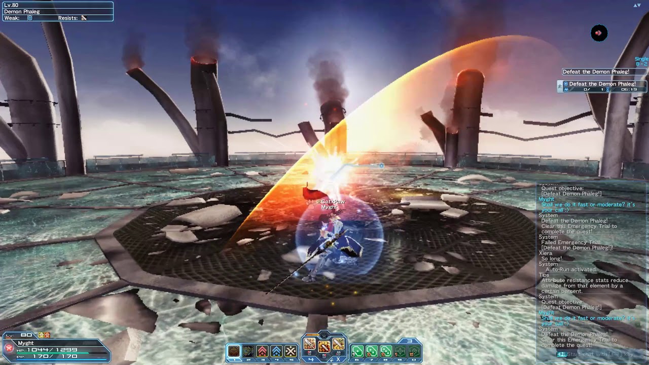PSO2 Phaleg vs Hero Sword