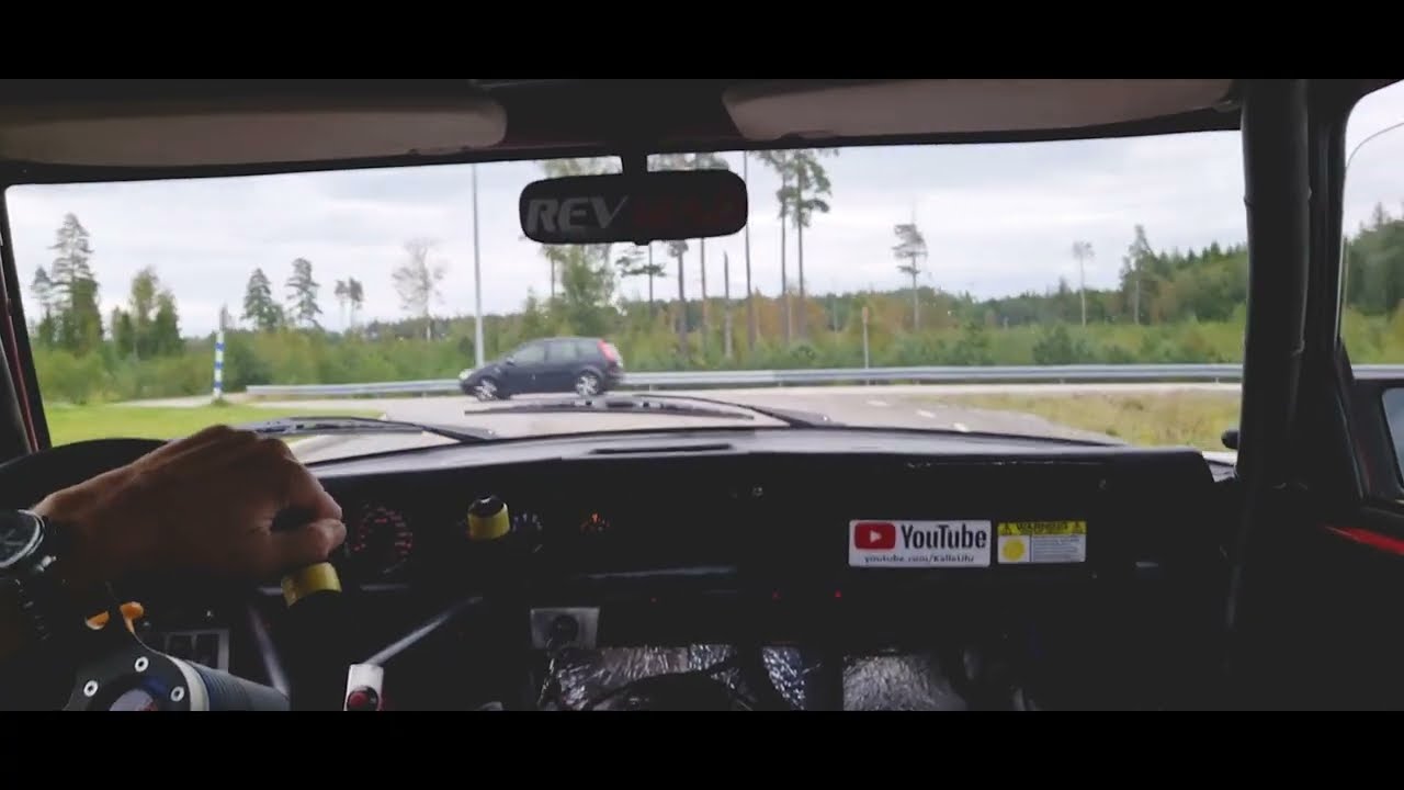 Mad 500whp saab 90 RWD 2.3 turbo 500whp street (car pov)
