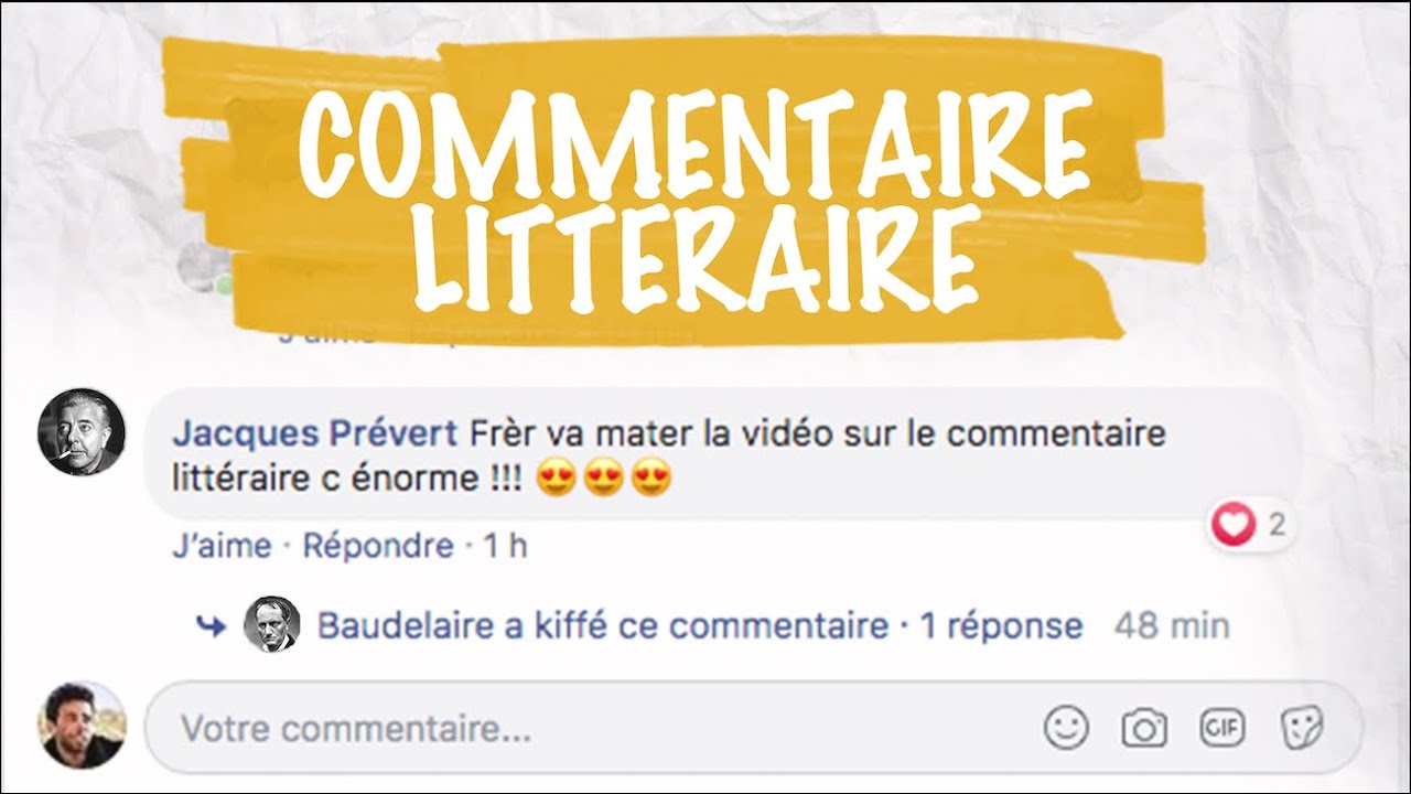 Le commentaire littéraire - français - 1ère