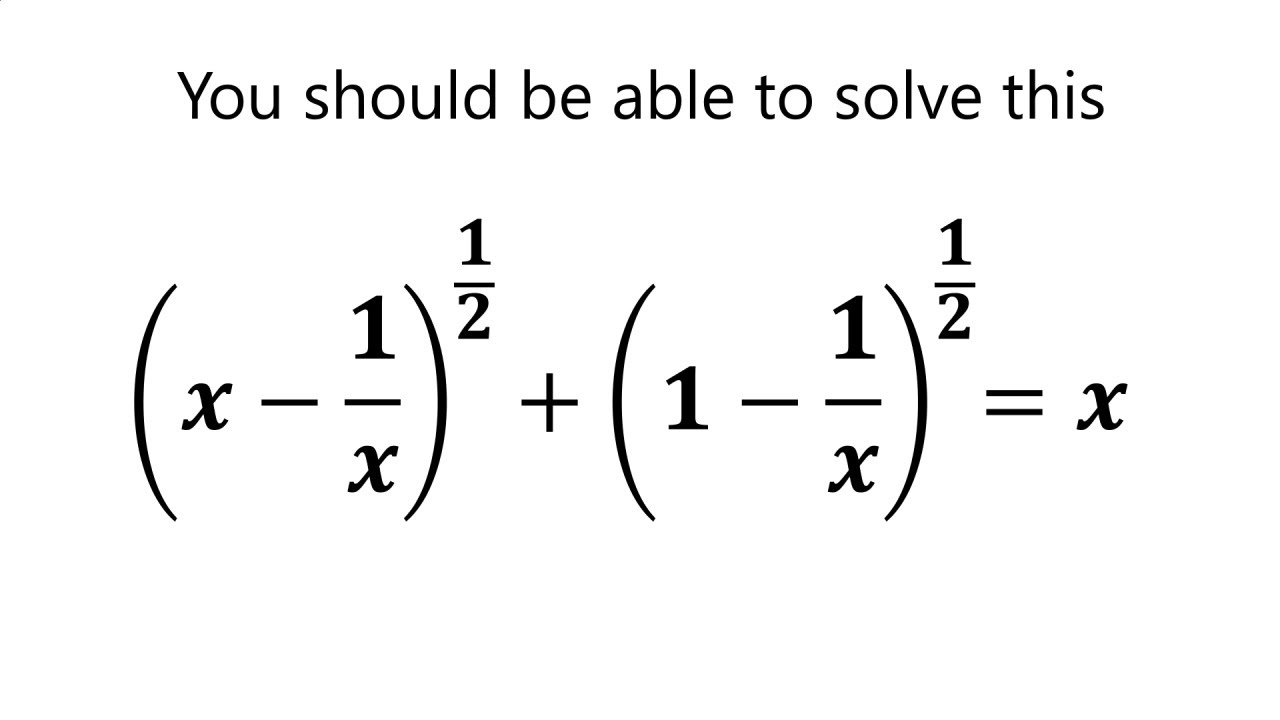 A tricky problem with a 