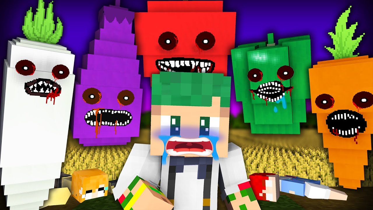 呪われた食べ物が人間を襲いに来るマインクラフト！？食われる前に逃げろ！😱🥕🥦『超怖いひみつのおるすばん』【まいくら・Minecraft】よろずや🍭