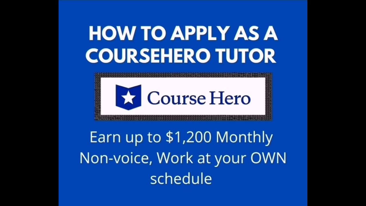 How to Apply as a Tutor at CourseHero (2022); Referral Code: YUT8e