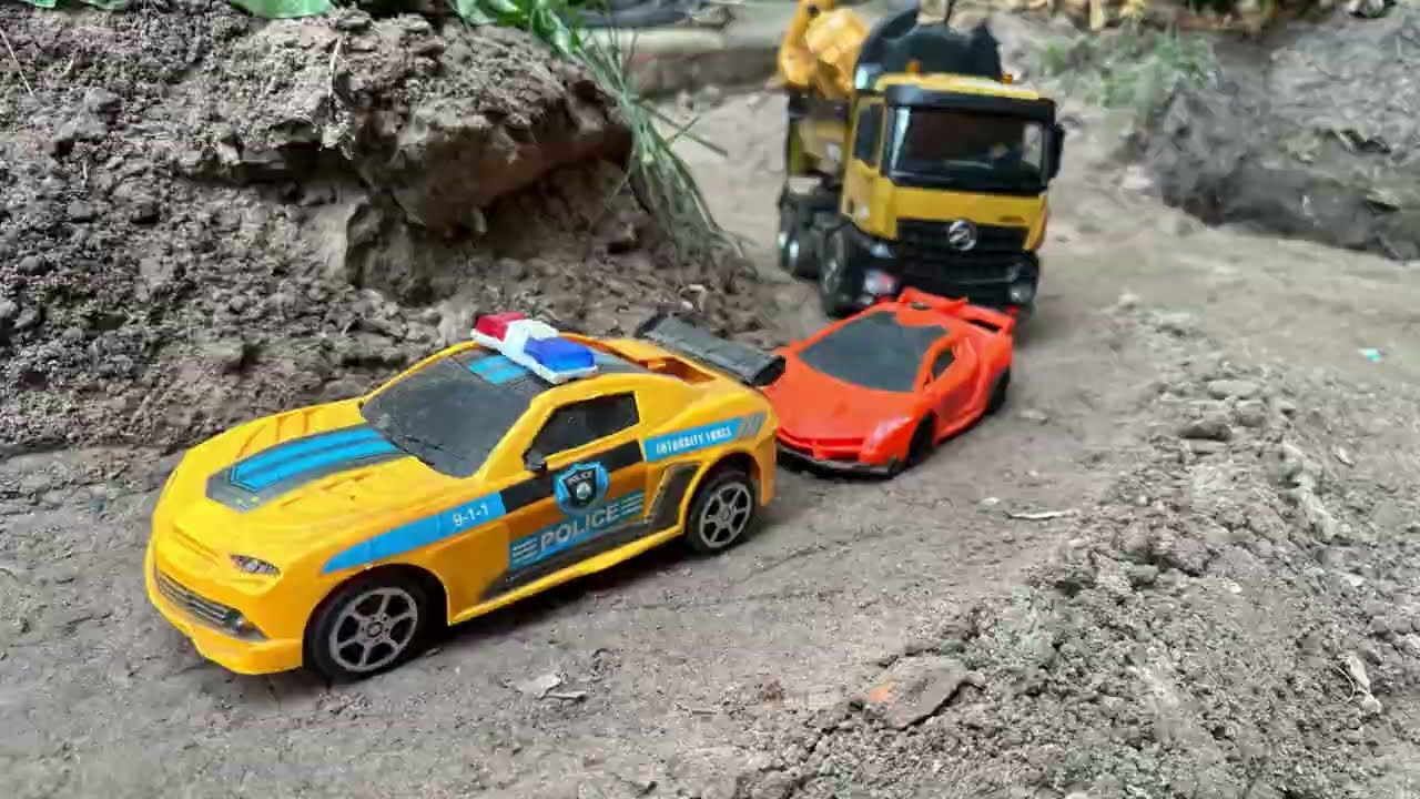 Play car on road, Bridge 🌉and Transporting soil 🚔🚖🚙🚗🚕🚋