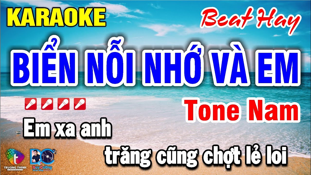 Karaoke Biển Nỗi Nhớ Và Em  Tone Nam Beat hay dễ hát I Nhạc sống Duy Cường ♫