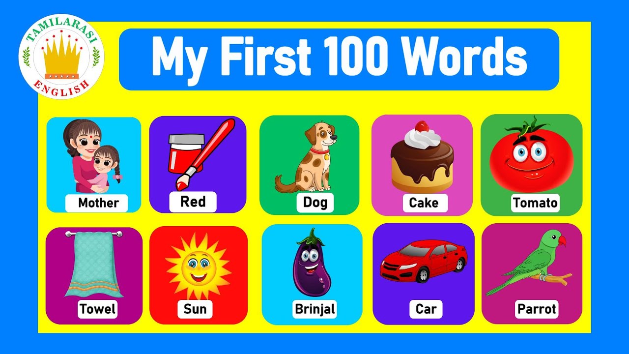 My First 100 Words in English for Kids and Children|Tamilarasi English VocabularyLearning