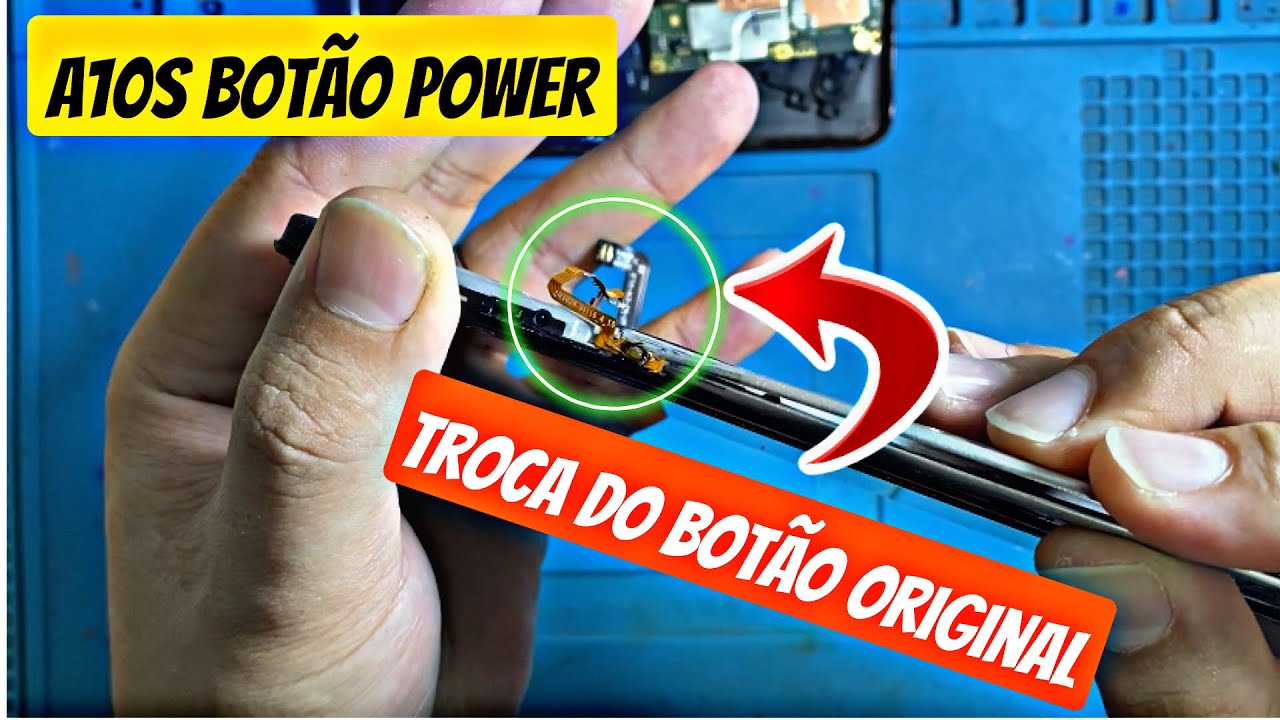 Samsung A10s Botão power fundo e não funciona | Como trocar passo a passo