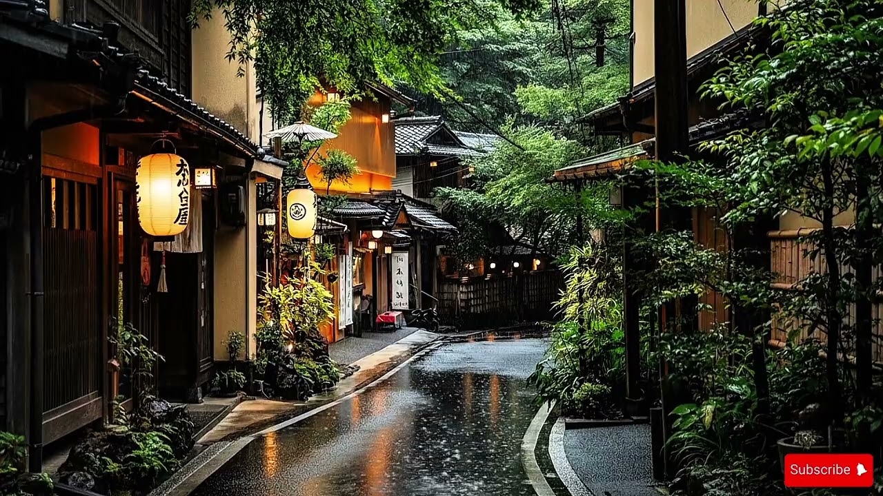 Summer Rain in Kibune, Kyoto 🌧️ Gentle Rain & Distant Thunder for Deep Sleep