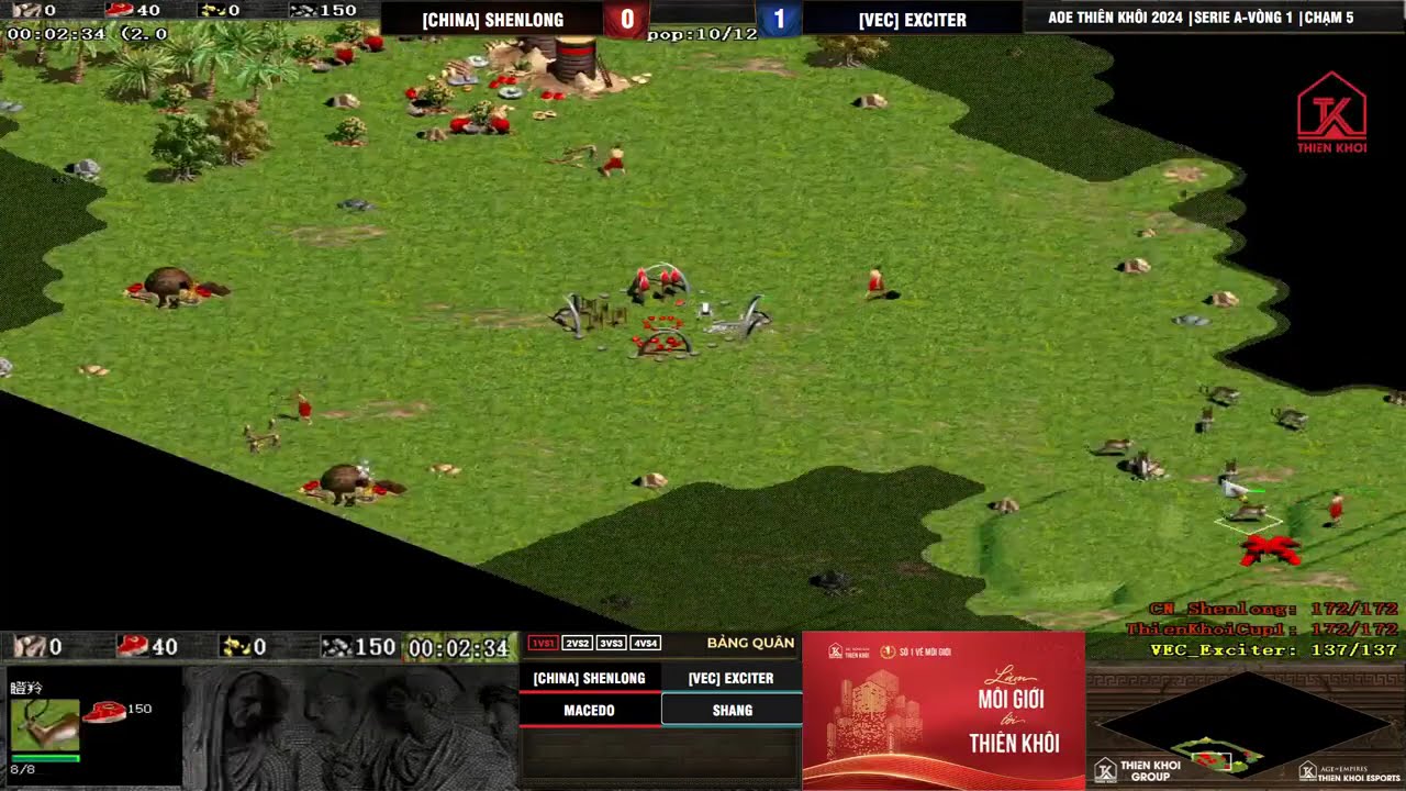 Shenlong vs Exciter | Serie A - Solo Random - Vòng 1 | Giải AOE Thiên Khôi 2024 | BLV Tuân Tiền Hải