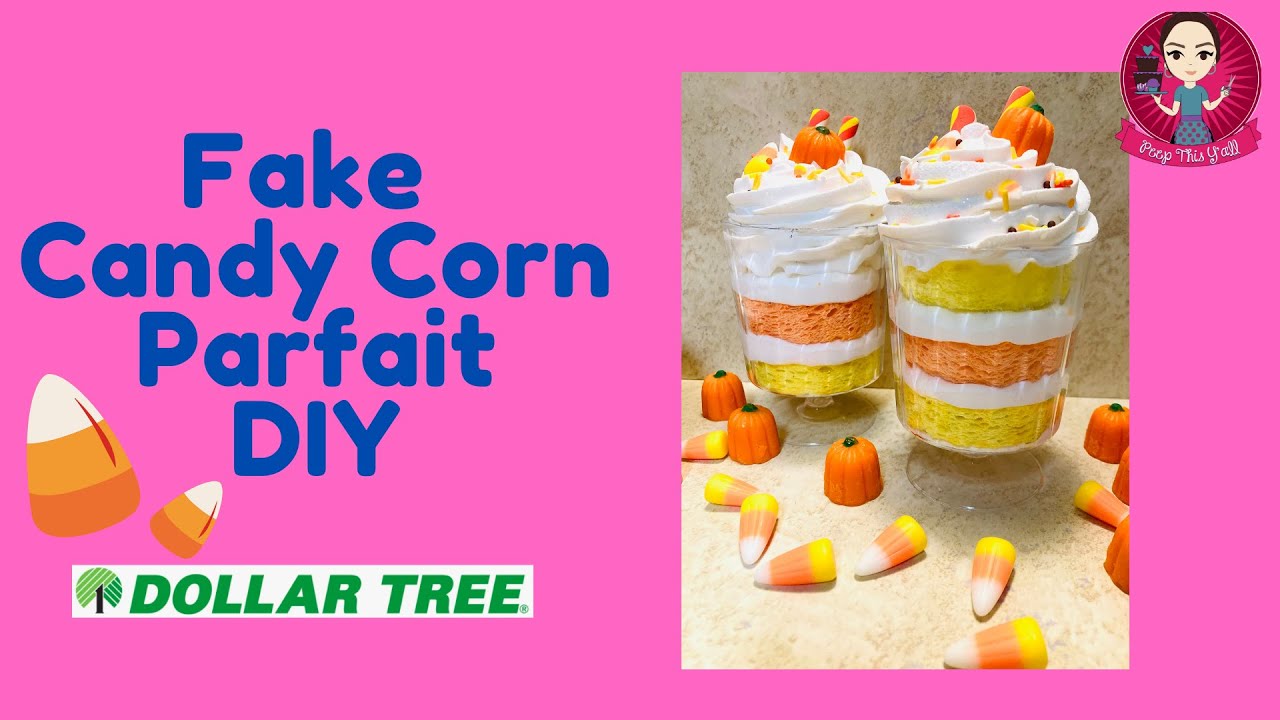 Fake Candy Corn Parfait DIY - Dollar Tree