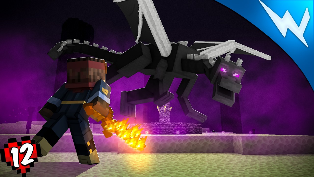 I BEAT the ENDERDRAGON in HARDCORE How to Train your Dragon In Minecraft!