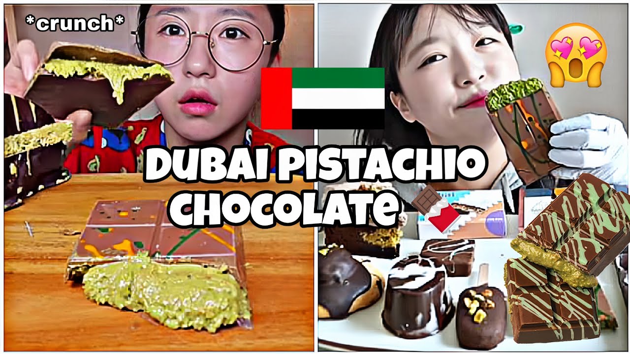 mukbanger VS their DUBAI PISTACHIO CHOCOLATE 🤤🍫 | Pt.2 | Mukbang Compilation | TrixASMR