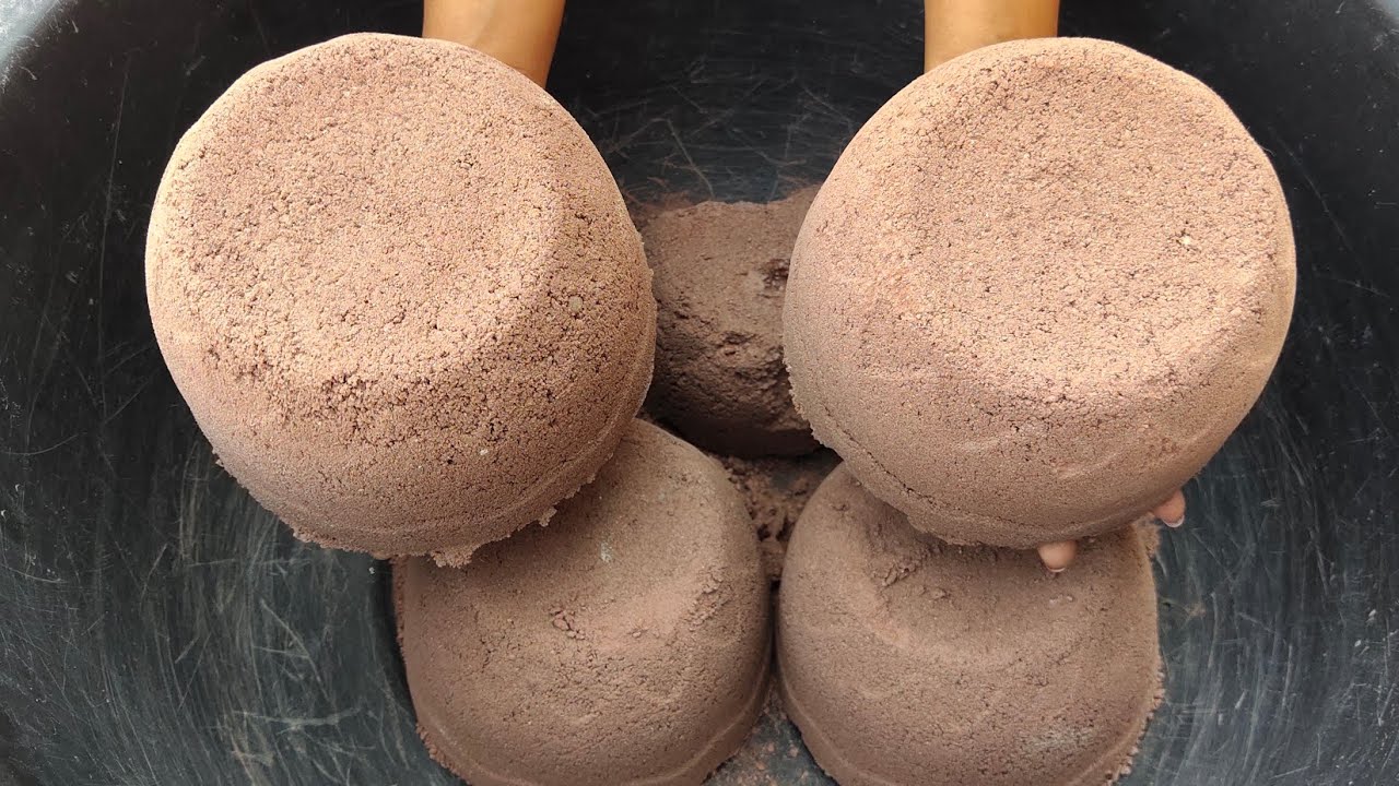 |ASMR|  Super Soft dusty red sand cement dry+water 💦crumbling |sleepaid| |satisfying video|