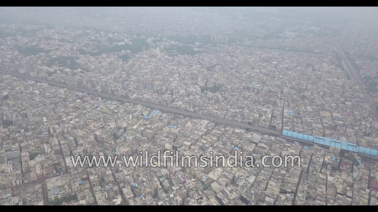 Laxmi Nagar, Delhi: aerial view of dystopian Indian urban over-crowding