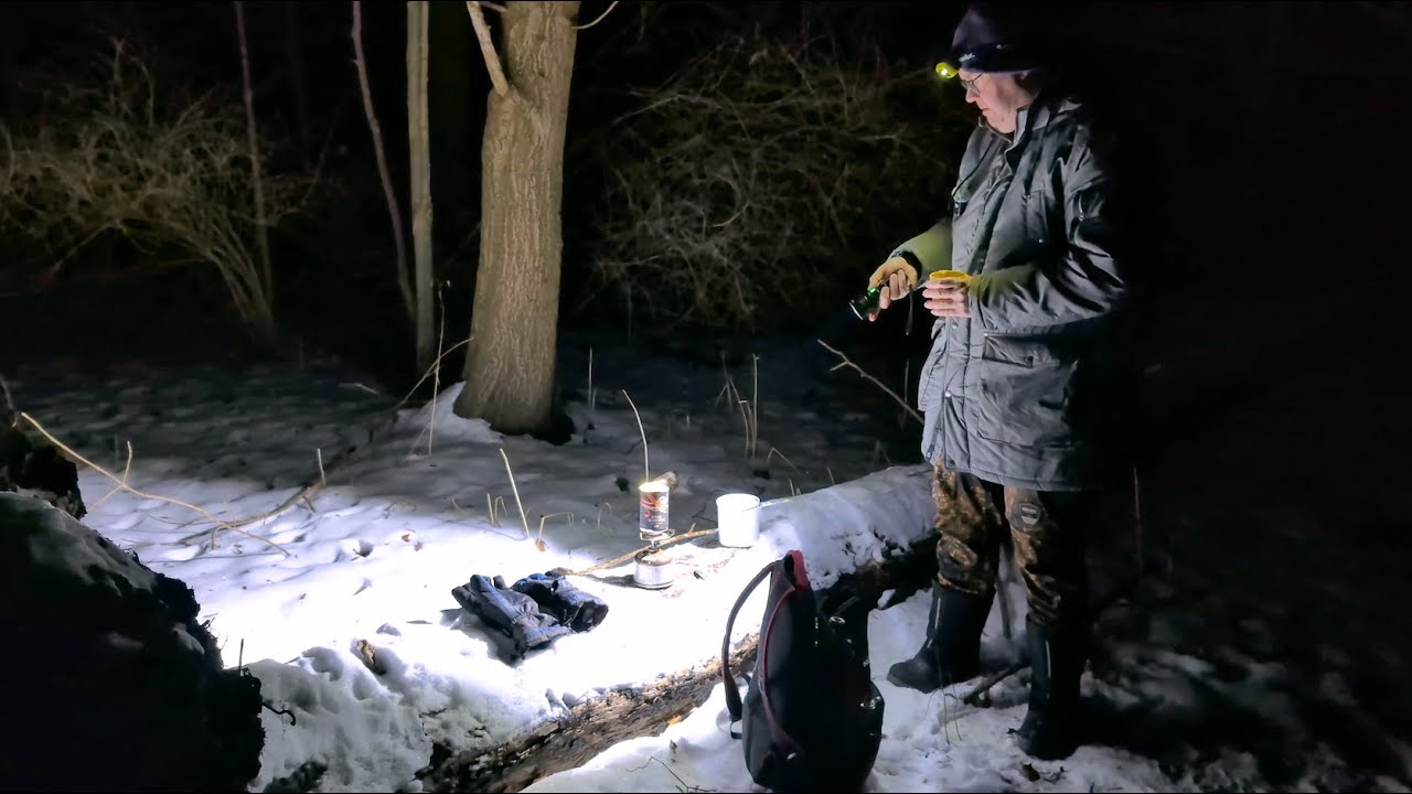 Jag testar Primusköket vid  -8 grader och kokar knackwurst