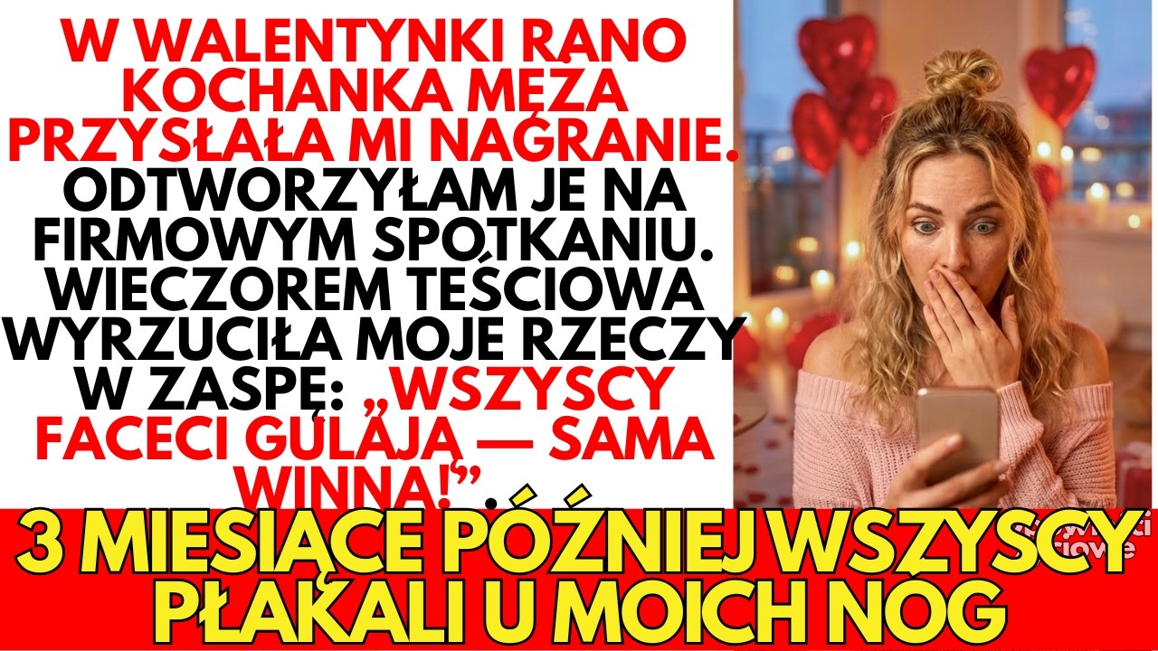 Kochanka męża przysłała NAGRANIE w Walentynki.Odtworzyłam je publicznie, podczas firmowego spotkania