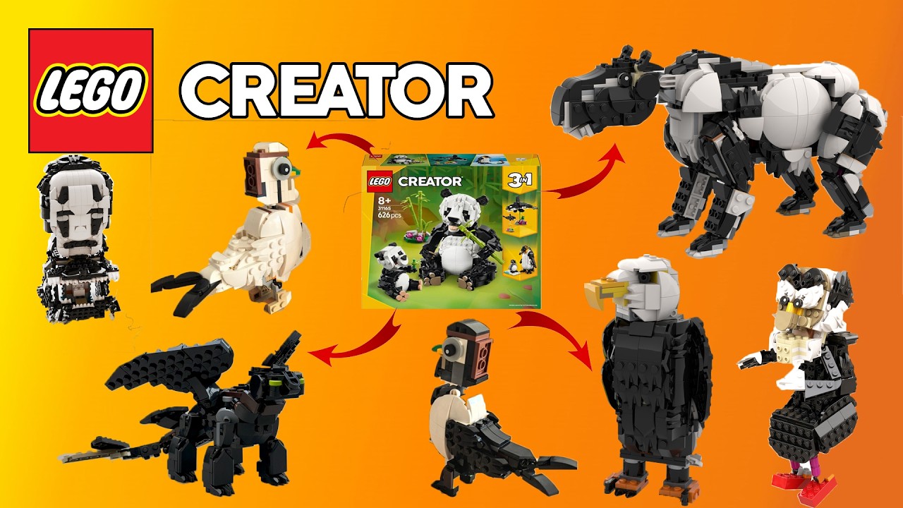 7in1 LEGO Creator 3in1 31165 Wild Animal Panda Family Alternate Compilation / Collection Speed Build