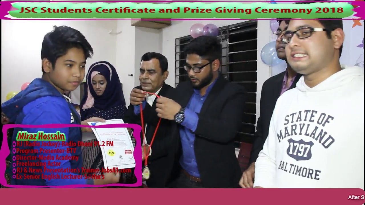 Certificate & Crest providing ceremony of JSC Enlgish Speaking Competition 18