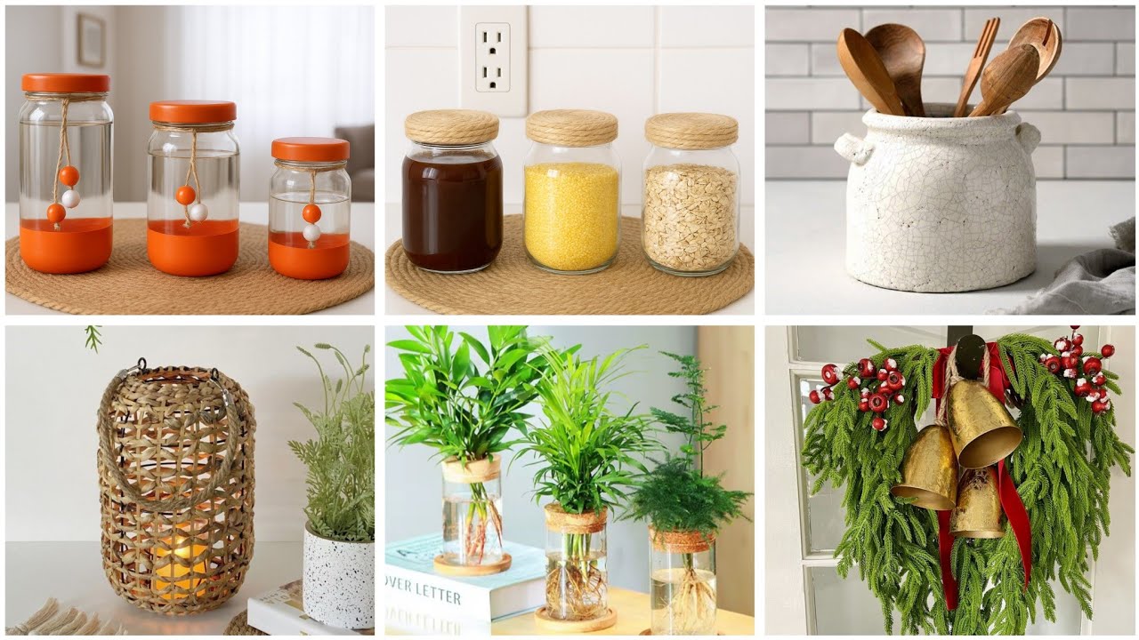 أفكار💡عندك برطمانات قنينات ✨ ابدعي ديكورات ومنظمات لبيتك  #craft #diy #ideas #home #افكار #برطمانات