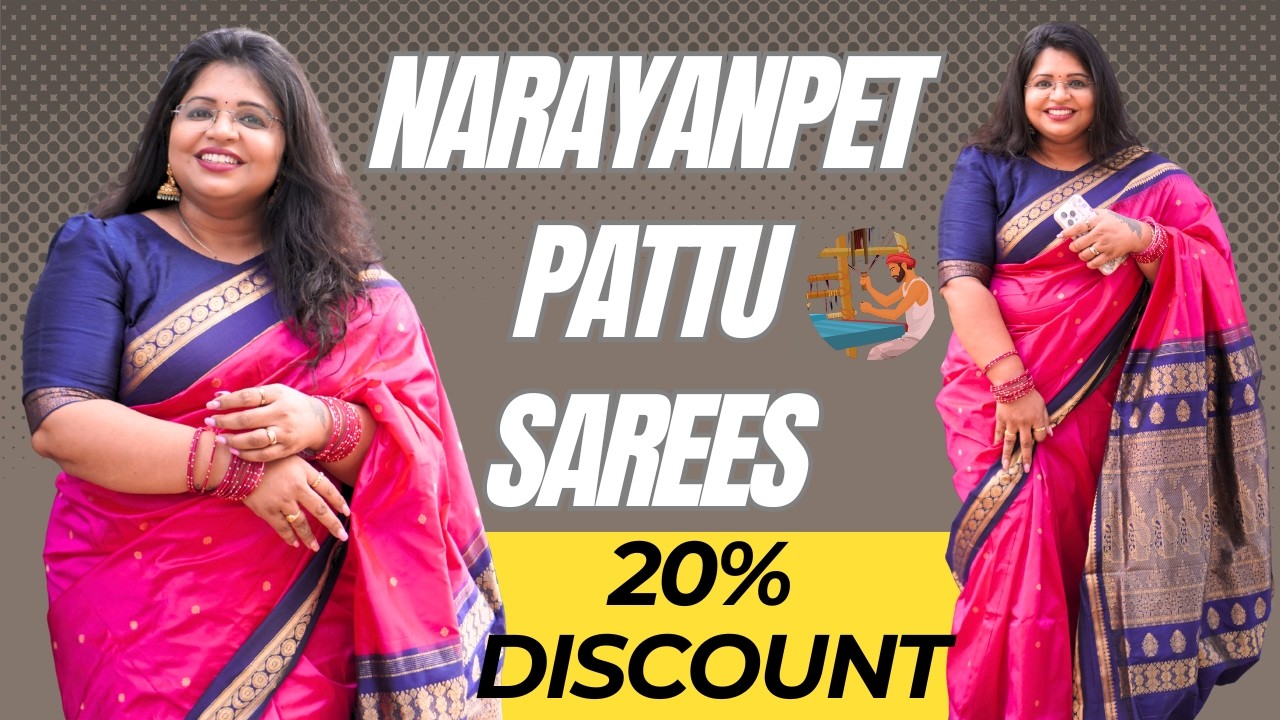 20% Off. నారాయణపేట్ పట్టూ చీరలు. Silk Mark Certified. Feel Authentic in Narayanpet Silk Sarees.