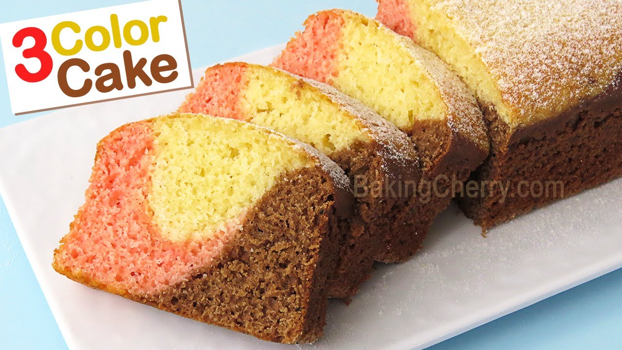 3-Color Marble CAKE Recipe | Soft and Delicious Homemade Cake | Baking Cherry