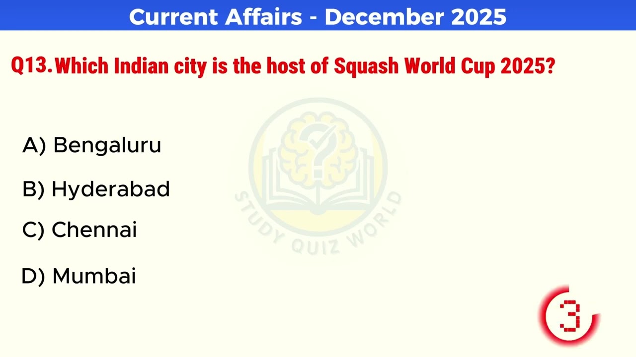 Current Affairs Dec 2025 | Most Imp  GK Questions For All Exams in English