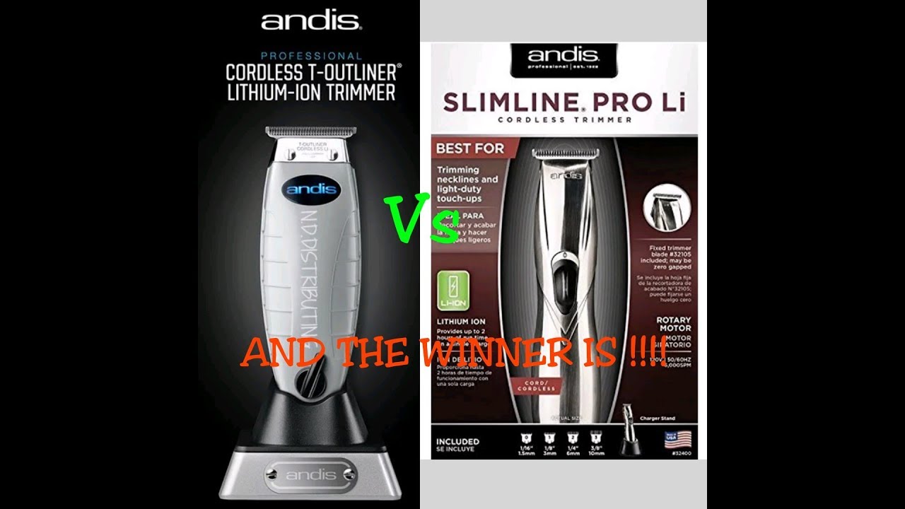 Обзор/демонстрация Andis Cordless T Outliner против Slimline Pro Li