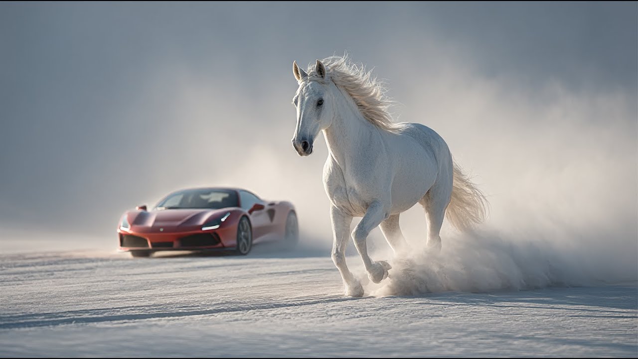 AI Cinematic Race  Horse vs Supercar &ndash; Short Film