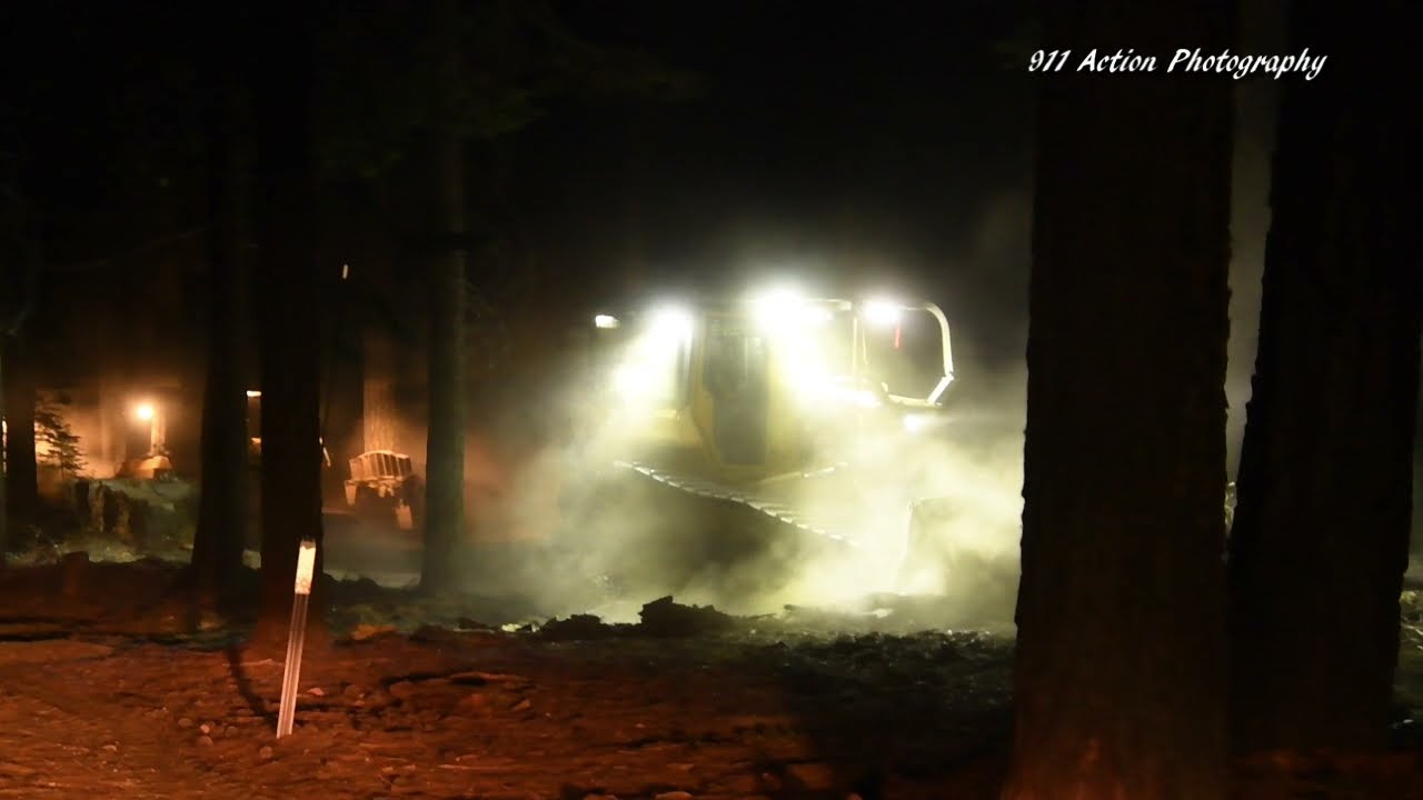 Dozer Crews On The Dixie Fire Construct and Reinforce Fire Lines Along Highway 36 Overnight.