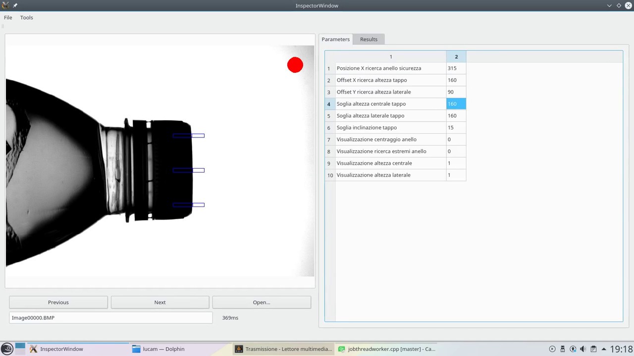Cap positioning analysis using Qt and OpenCV