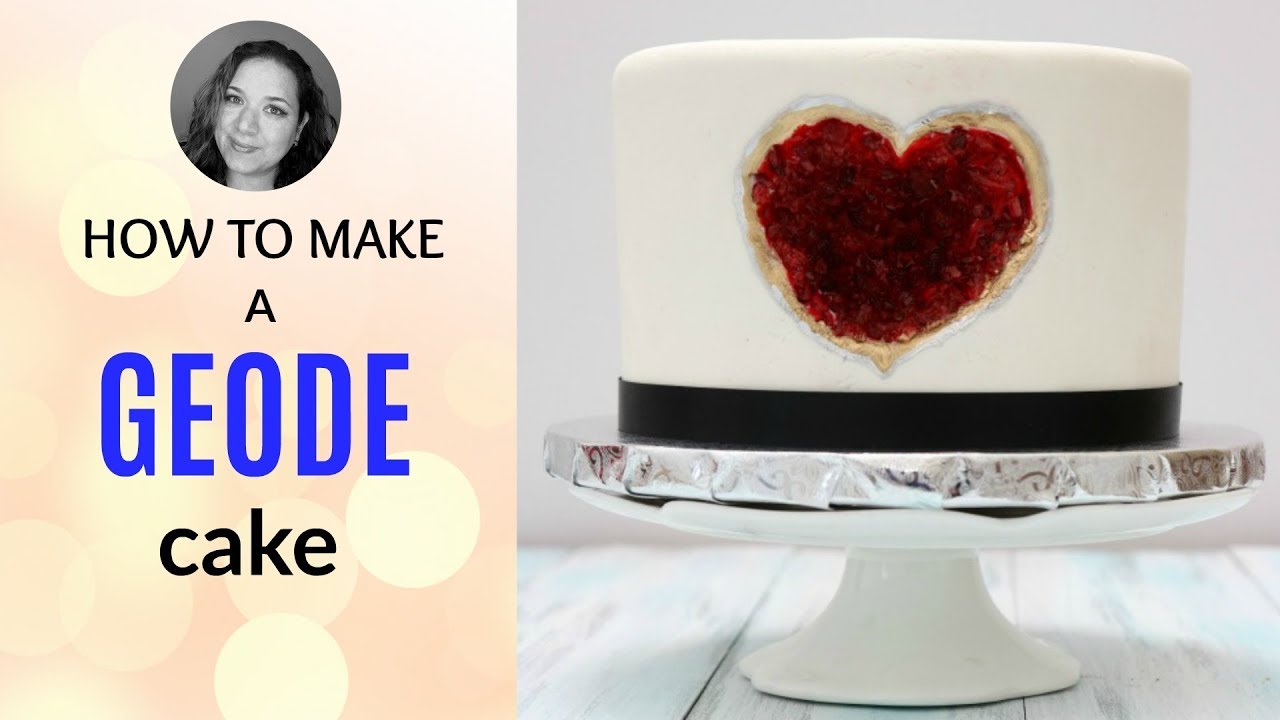 Geode Cake / How to make a geode heart cake