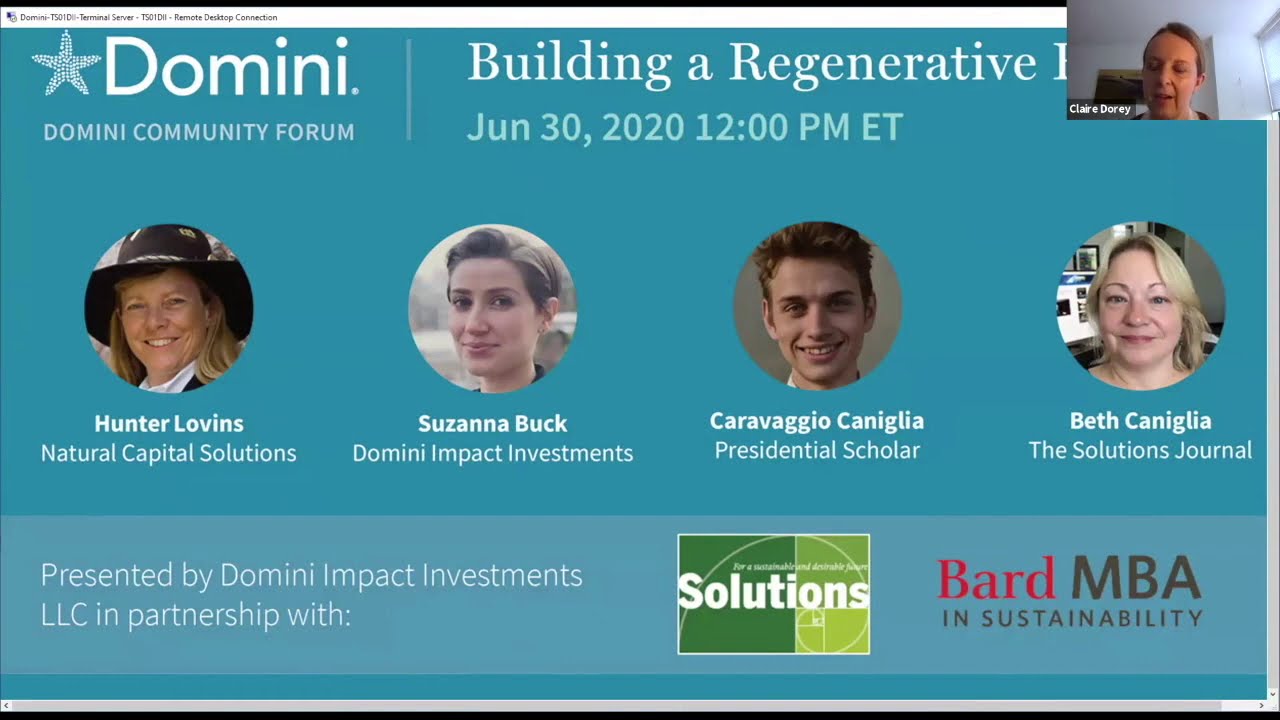 Building a Regenerative Economy