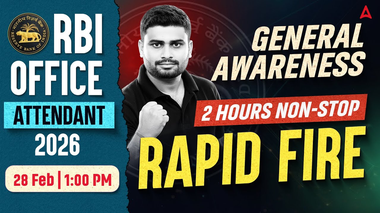 RBI Office Attendant 2026 General Awareness | GA 2 Hours Non-Stop RAPID FIRE 🔥| By Vaibhav Sir