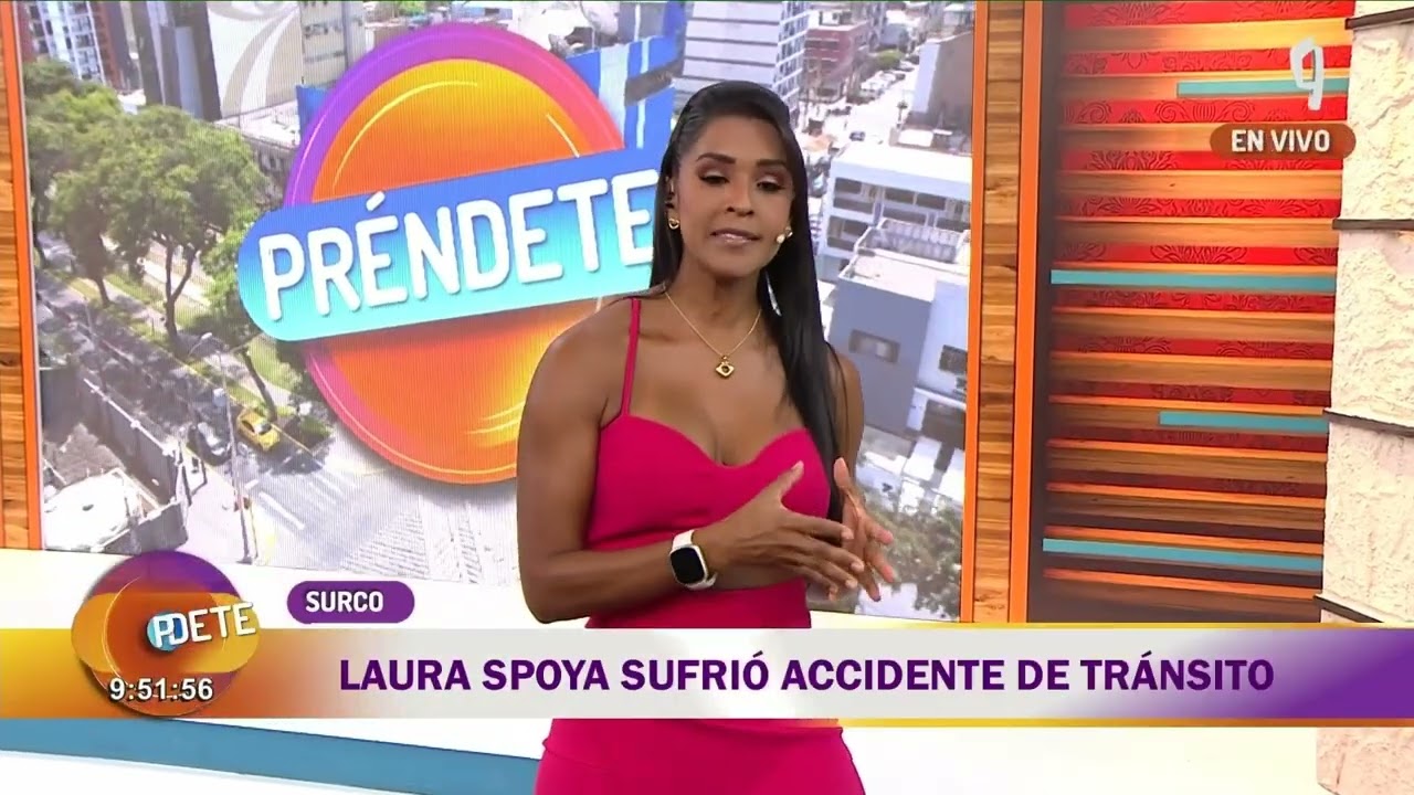 Laura Spoya sufrió accidente de tránsito en Surco