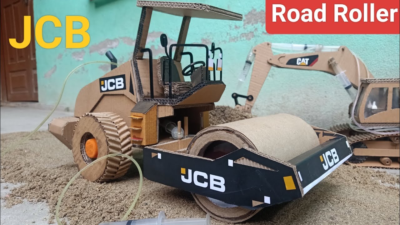 how to make jcb/how to make road roller/how to make cardboard jcb#jcb#cardboardcraft#diy