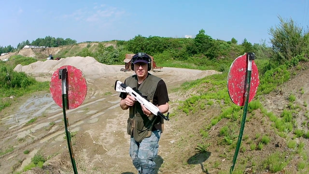 Видео стрельбы из карабина Hi-Point 4595 TS 45 ACP — белая модель