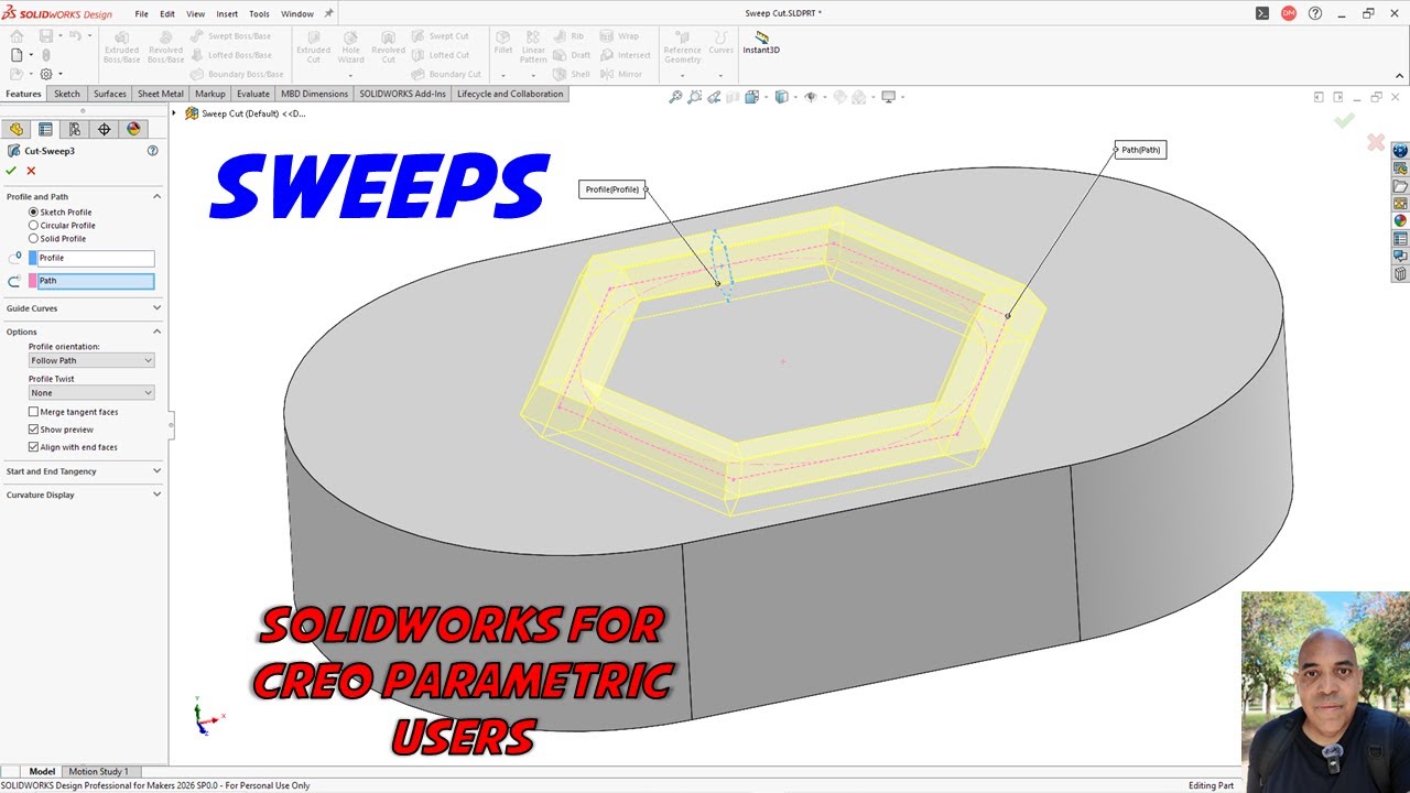 Основы выполнения операций развертки — SolidWorks для пользователей Creo Parametric