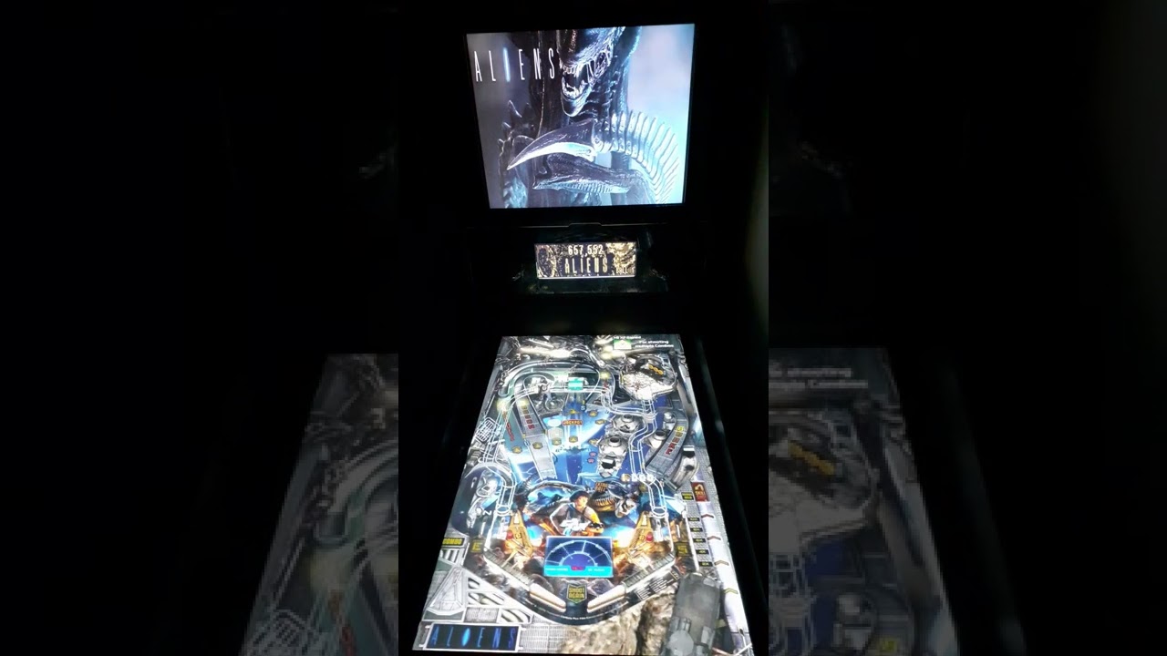 virtual pinball machine demo. Aliens on fx3. players eye view