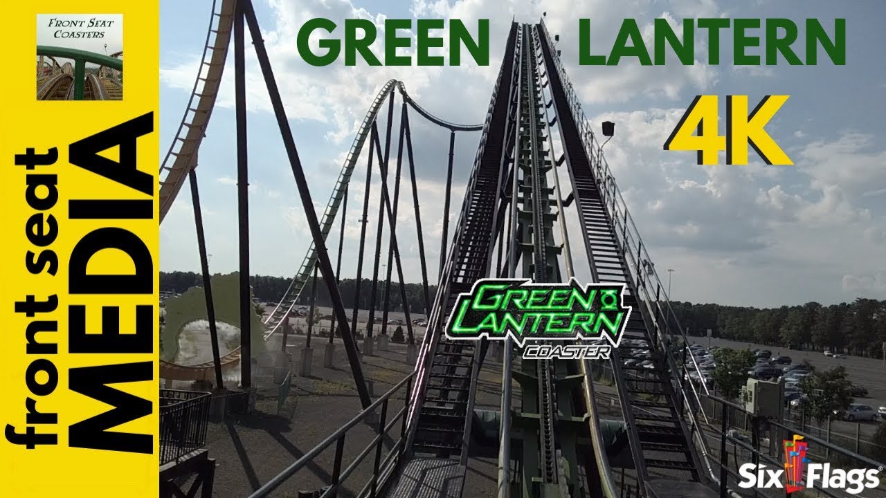 Green Lantern on-ride POV 4K HD Six Flags Great Adventure coaster front seat