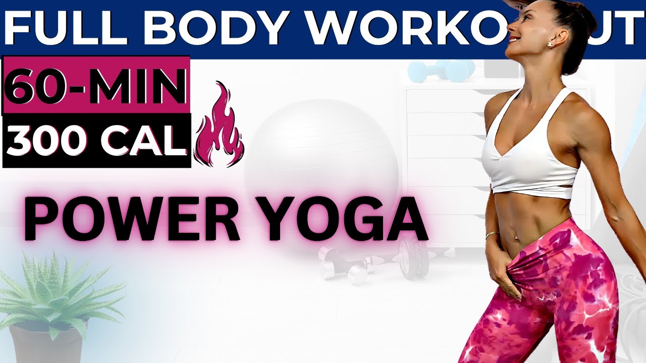 60-MIN INTENSE POWER WORKOUT + ABS (low-impact metabolic weight loss, yoga flow + belly fat burn)