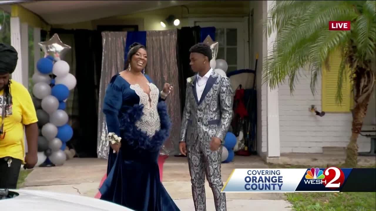 Winter Park High School senior takes mom to prom